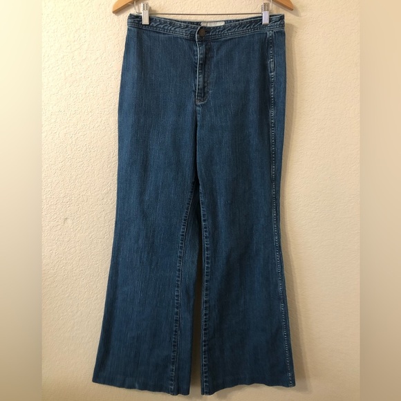 Free People Ray of Sunshine High Waisted Denim Flare Jeans - Size 31 - Picture 2 of 11